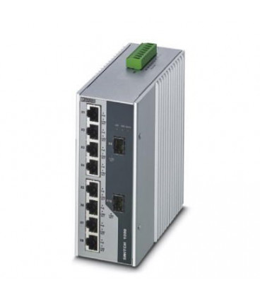 Switch POE no gestionable 8 puertos PoE RJ45 10/100/1000 Mbit/s y 2 interfaces de F.O. SFP con vel. 1000 Mbit/s. PHOENIX CONTACT