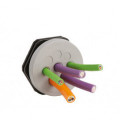 Pasamuros para cables no conectorizados, IP68/IP67/IP66, 19 cables, serie KEL-DPZ-Circular, color gris, ICOTEK