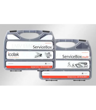 Caja de clips para pantallas MSKL y SKL, EMC ServiceBox multi, ICOTEK