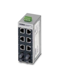 Switch NO gestionable 6 puertos RJ45, 10/100 Mbit/s - 2 interface F.O. tipo ST, serie SFN, PHOENIX CONTACT