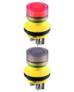 Seta de emergencia FRVKDOO, formato rasante, IP65, taladro Ø 22, Serie SHORTRON
