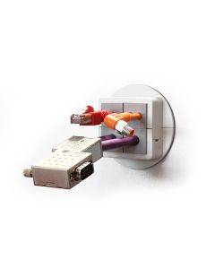 Prensaestopas partido para cables con conector, montaje en rosca M50, IP54, serie KVT, color gris, ICOTEK