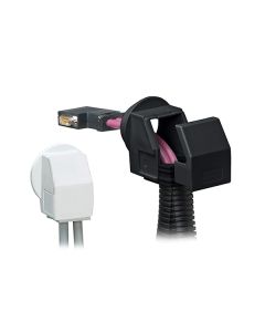 Prensaestopas partido acodado para cables con conector, montaje en rosca M50, IP54, serie KVT-W, color negro, ICOTEK