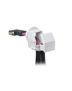 Prensaestopas partido acodado para cables con conector, montaje en rosca M32, IP54, serie KVT, color gris, ICOTEK