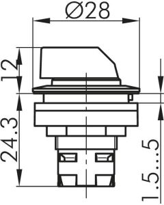 Interruptor selector de maneta RRJWB, rasante, IP65, taladro Ø 22, Serie RONTRON-R-JUWEL