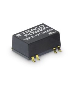 Convertidor DC DC para PCB 3W, Uin 4,5-75Vdc, Uout 3.3, 5, 12, 15, ±5, ±12, ±15Vdc, TRACO POWER