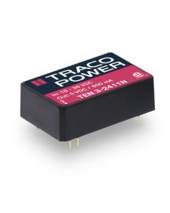 Convertidor DC DC para PCB 3W, Uin 4,5-75Vdc, Uout 3.3, 5, 12, 15,24, ±5, ±12, ±15Vdc, TRACO POWER