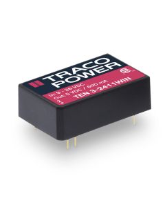 Convertidor DC DC para PCB 3W, Uin 4,5-75Vdc, Uout 3.3, 5, 12, 15,24, ±5, ±12, ±15Vdc, TRACO POWER
