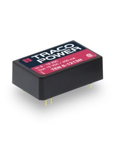 Convertidor DC DC para PCB 6W, Uin 9-75Vdc, Uout 3.3, 5, 12, 15,24, ±5, ±12, ±15Vdc, TRACO POWER