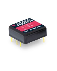 Convertidor DC DC para PCB 20W, Uin 9-75Vdc, Uout 3.3, 5, 12, 15,24, ±5, ±12, ±15Vdc, TRACO POWER