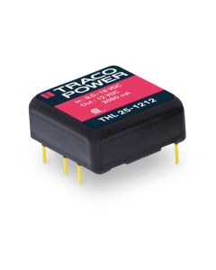 Convertidor DC DC para PCB 25W, Uin 9-75Vdc, Uout 3.3, 5, 12, 15, ±5, ±12, ±15Vdc, TRACO POWER