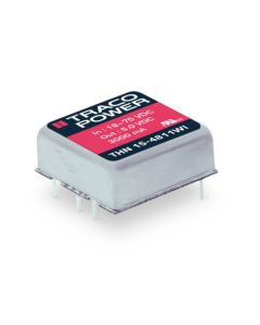 Convertidor DC DC para PCB 15W, Uin 9-75Vdc, Uout 3.3, 5, 12, 15, ±5, ±12, ±15Vdc, TRACO POWER