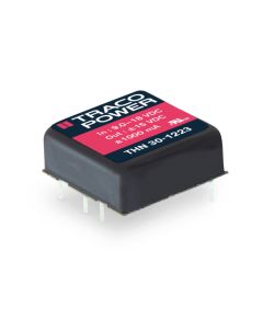 Convertidor DC DC para PCB 30W, Uin 9-75Vdc, Uout 3.3, 5, 12, 15,24, ±12, ±15Vdc, TRACO POWER