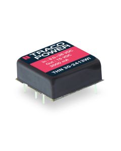 Convertidor DC DC para PCB 30W, Uin 9-75Vdc, Uout 3.3, 5, 12, 15,24, ±12, ±15Vdc, TRACO POWER