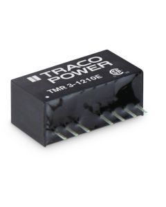 Convertidor DC DC para PCB 3W, Uin 4,5-75Vdc, Uout 3.3, 5, 12, 15, ±5, ±12, ±15Vdc, TRACO POWER