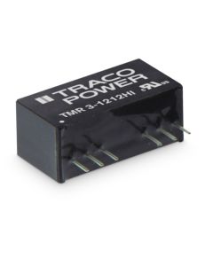 Convertidor DC DC para PCB 3W, Uin 4,5-75Vdc, Uout 3.3, 5, 12, 15, ±5, ±12, ±15Vdc, TRACO POWER