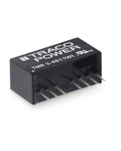 Convertidor DC DC para PCB 3W, Uin 4,5-75Vdc, Uout 3.3, 5, 12, 15, ±5, ±12, ±15Vdc, TRACO POWER