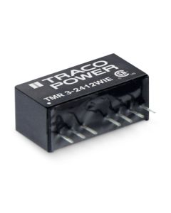 Convertidor DC DC para PCB 3W, Uin 4,5-75Vdc, Uout 3.3, 5, 12, 15, ±5, ±12, ±15Vdc, TRACO POWER