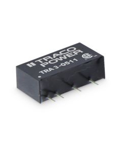 Convertidor DC DC para PCB 3W, Uin 4,5-26,6Vdc, Uout 5,9,12,15Vdc, TRACO POWER