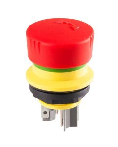 Seta de emergencia YVOO, formato rasante, IP65/IP67, taladro Ø 16, Serie MINYTRON