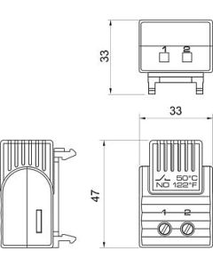 Termostato bimetálico 1NA, serie FTS 011, ajustado a 60°C, Histéresis 7K, UL, STEGO