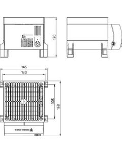 Resistencia calefactora con ventilador, serie CS 030, 1200W, 230Vac, montaje mural, UL, STEGO