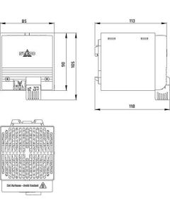 Resistencia calefactora con ventilador, serie CSF 028, 250W, 230Vac, montaje mural, UL, STEGO