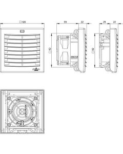 Ventilador IP54, serie FILTER FAN PLUS, caudal m3/h,  Vac, recorte 92 x 92mm, UL, STEGO