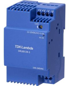 Fuentes de alimentación a carril de la serie DRL. 60W, 24V, 1.25A, TDK-LAMBDA