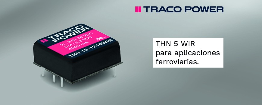 Convertidores DC DC a PCB de TRACO POWER para aplicaciones ferroviarias